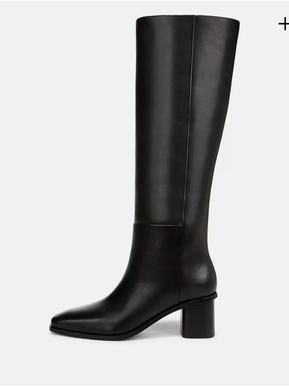 NWOT/Vince Gerrie Black Leather Knee-High Block Heel Boots/original dust bag
